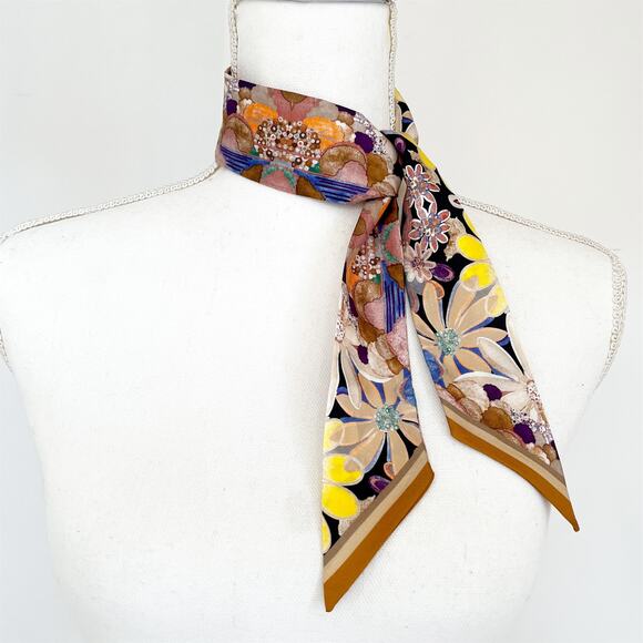 Unbranded Accessories - TWILLY Silk Midnight Park Twill Band Headband Scarf